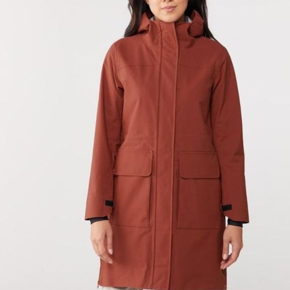 Alder Apparel Waterproof Rain or Shine Coat, raincoat size large (L), color rust